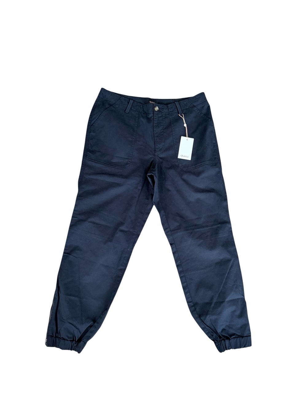 Quince Women’s Organic Stretch Cotton Twill Utility Jogger in Black Sz 12 NWT
